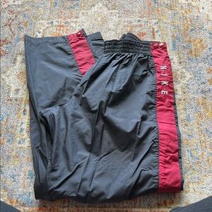 Nike Men's Black and Burgundy warm ups